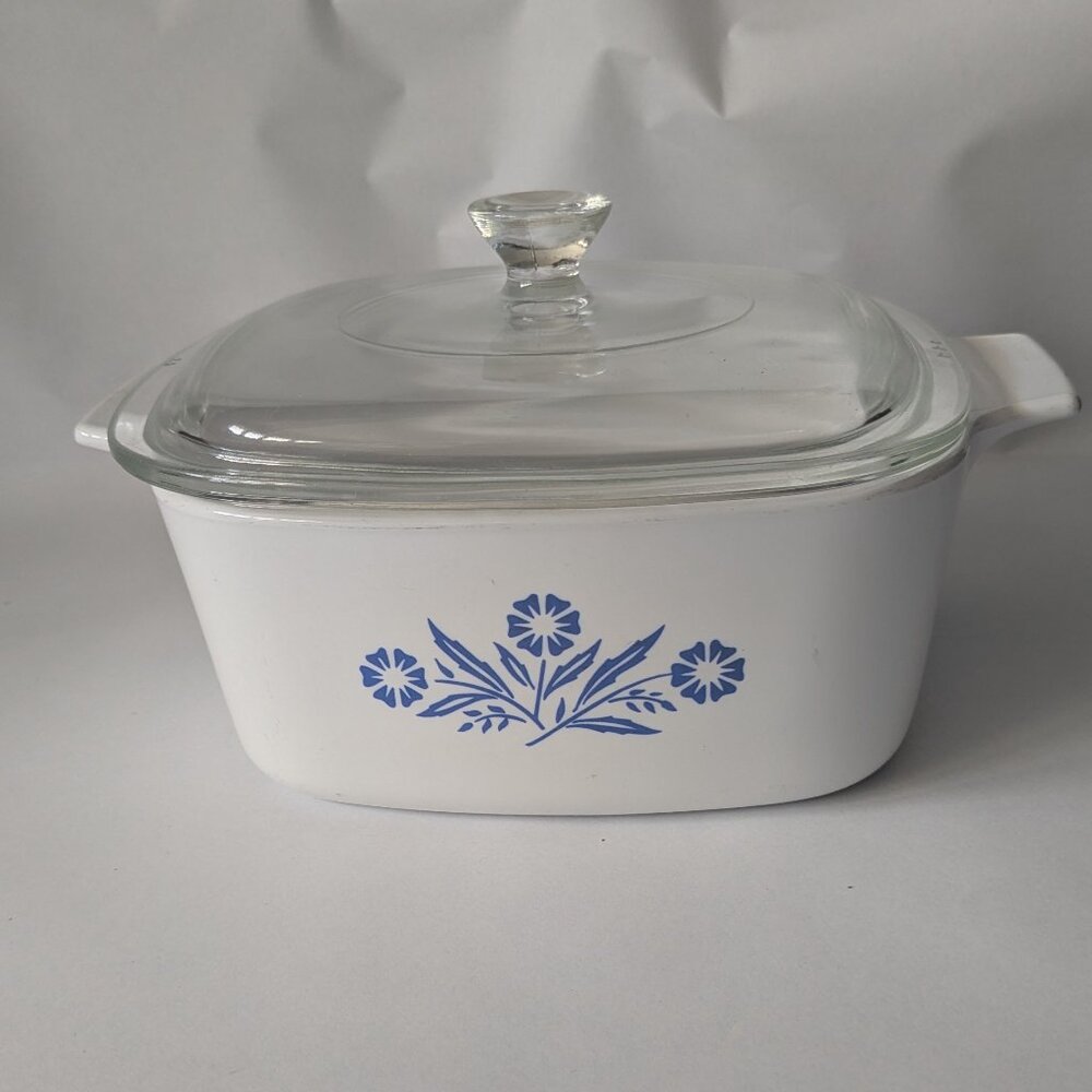REDUCED PRICE! Vintage Blue Cornflower Design  Corningware Set - 3 pieces
